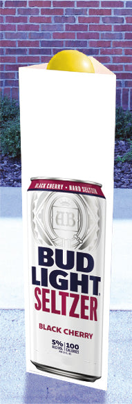 Bud Light Seltzer Black Cherry Three Sided Bollard Sign