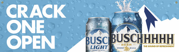 Busch Busch Light Crack One Open Banner 14" x 48"