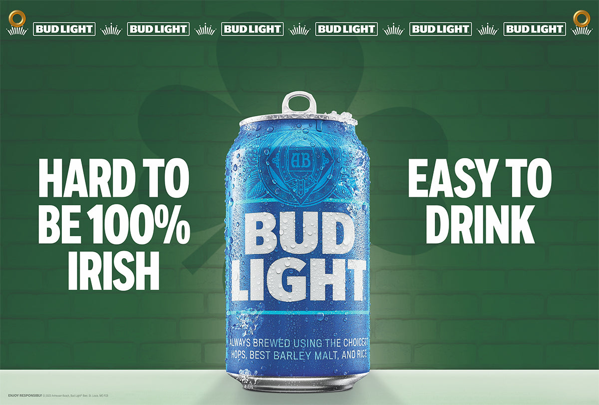Bud Light Hard to be 100 Irish 24