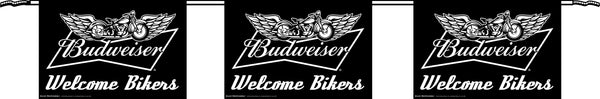 Budweiser Welcome Bikers Double Sided 60' Pennant String