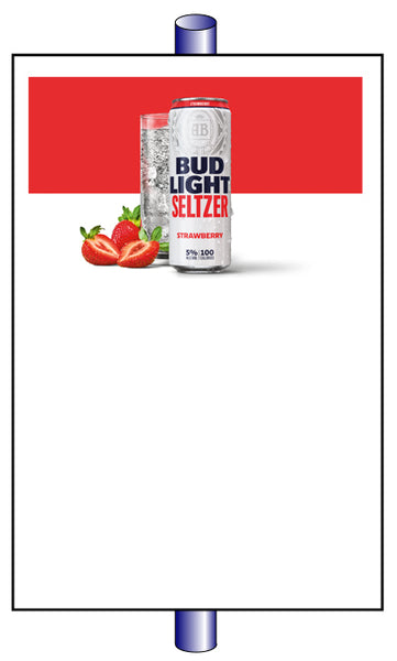 Bud Light Seltzer Strawberry Pole Sign (25 per pkg.) - 32" x 48"