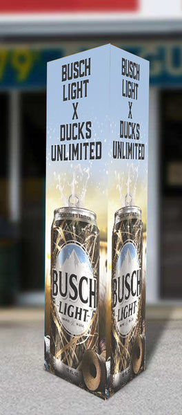 Busch Light Ducks Unlimited Three Sided Bollard Sign