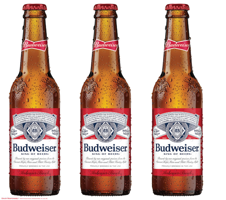 Budweiser Bottles Three Sided Bollard Sign