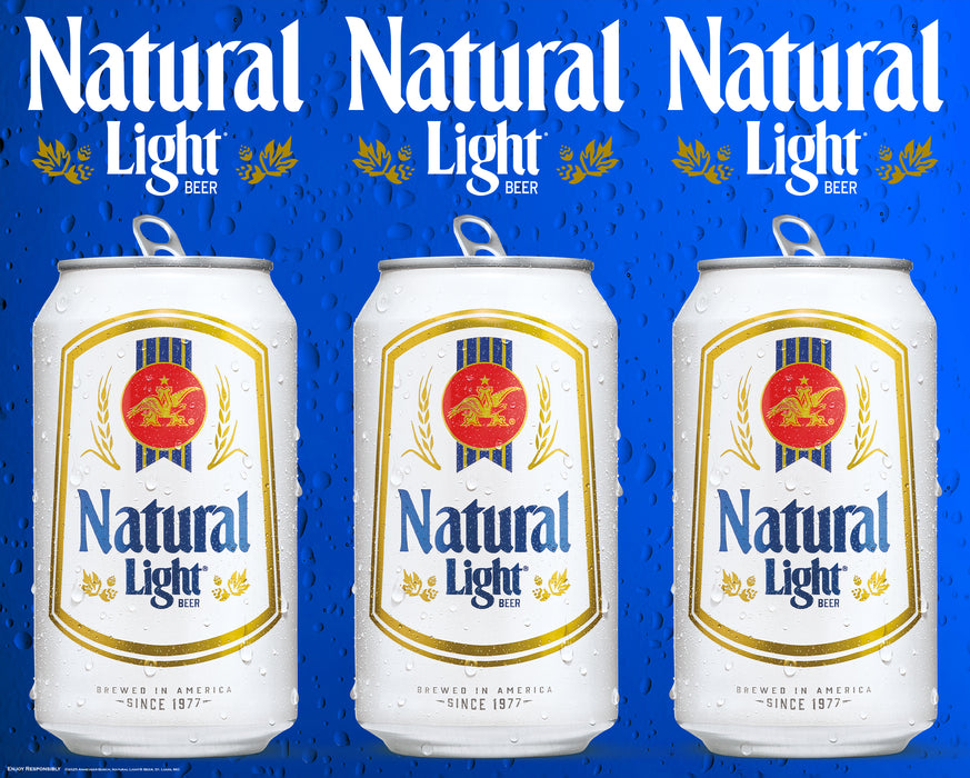 Natural Light Can Three Sided Bollard Sign