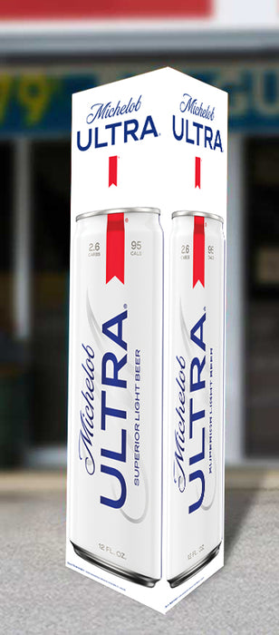 Michelob Ultra Can Three Sided Bollard Sign