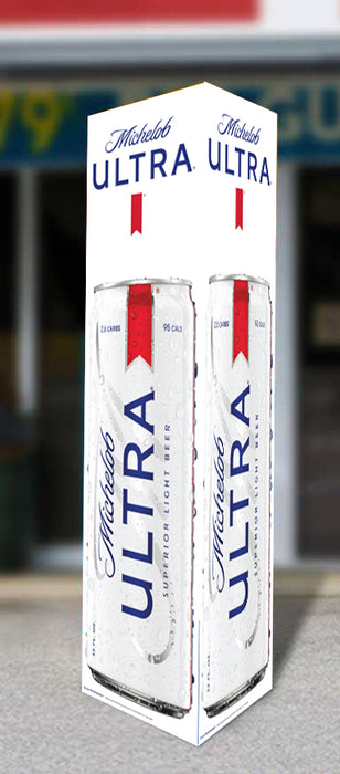 Michelob Ultra Can Three Sided Bollard Sign