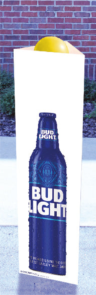 Bud Light Aluminum Bottle Three Sided Bollard Sign