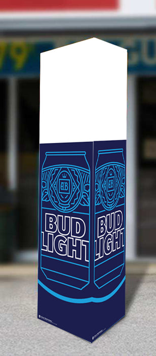 Bud Light Can Three Sided Bollard Sign