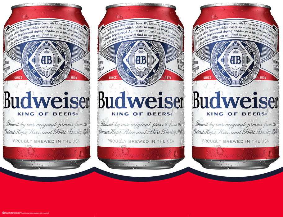 Budweiser Can Three Sided Bollard Sign