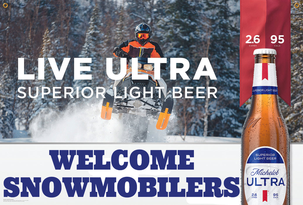 Michelob Ultra Welcome Snowmobilers 2' x 3' Banner