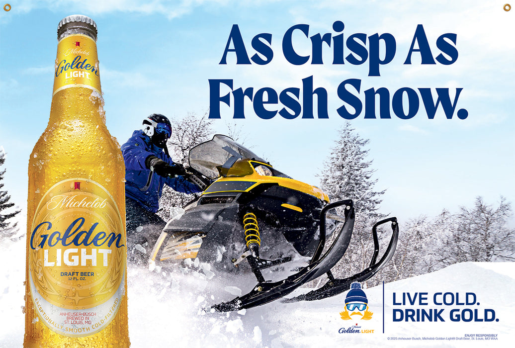Michelob Golden Light Welcome Snowmobilers 2' x 3' Banner