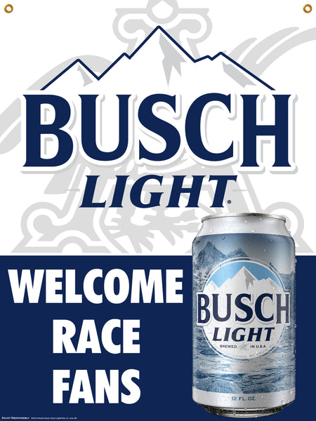 Busch Welcome Race Fans Banner 30" x 40"