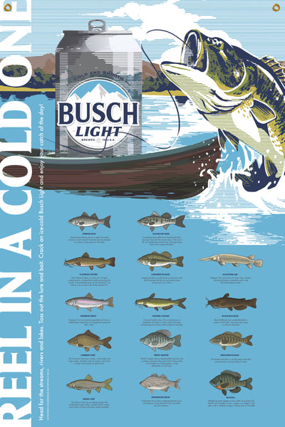 Busch Light Reel In A Big One Banner 24" x 36"