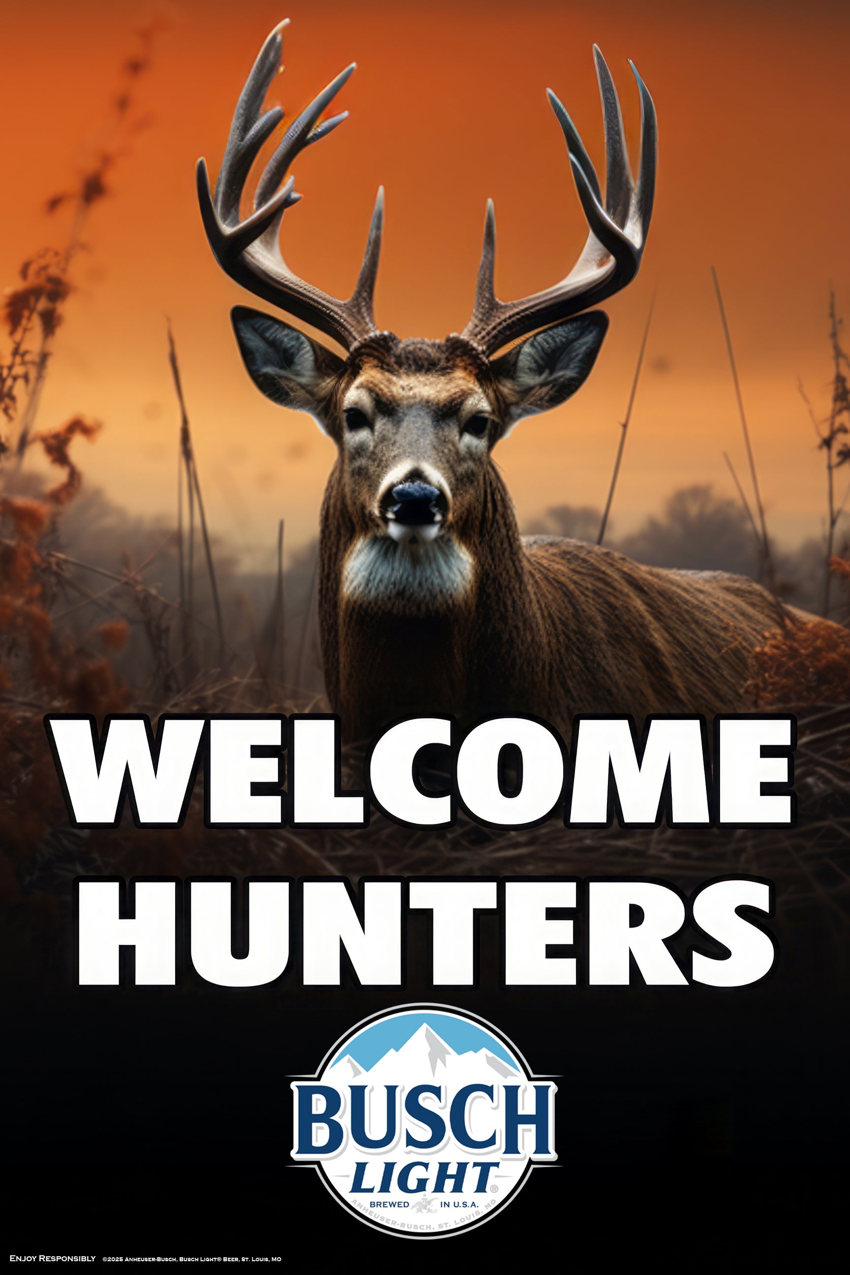 Busch Welcome Hunters 8' x 3' Banner — Ripper Bud Web Store