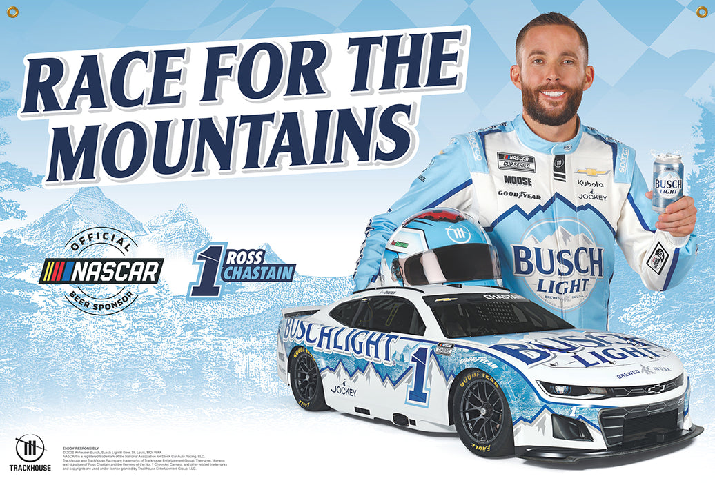 Busch Light Nascar Race For The Mountains Racing Banner- 24" x 36"