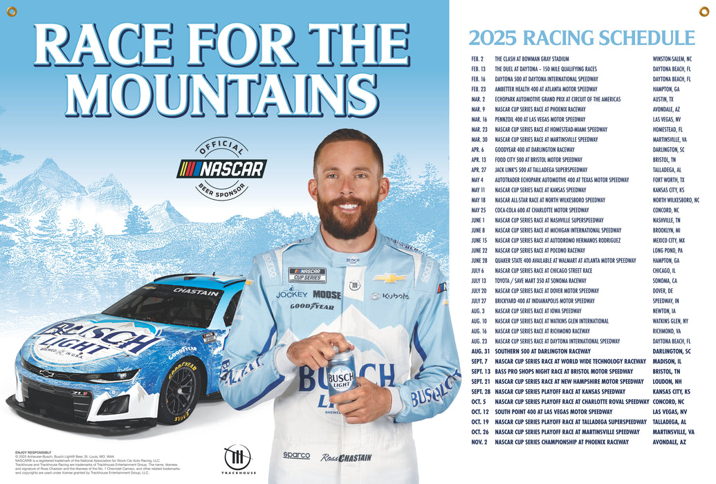 2025 Busch Light NASCAR Schedule 3' x 2' Banner