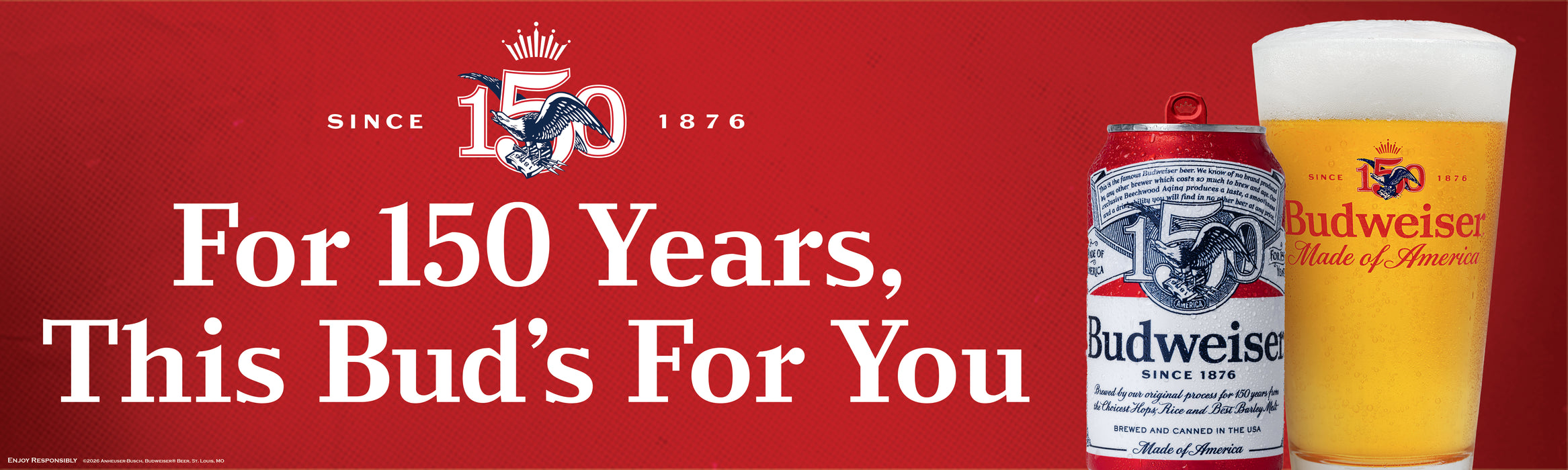 Budweiser 150 This Bud's For You Banner 14.5" x 48"