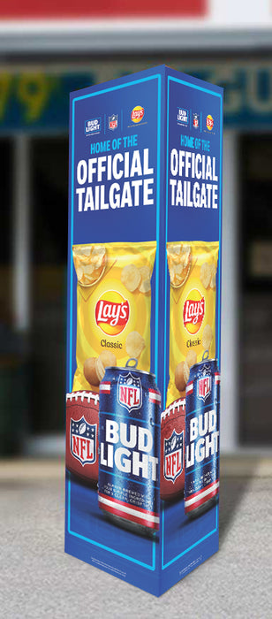 Bud Light NFL Tailgate Three Sided Bollard Sign