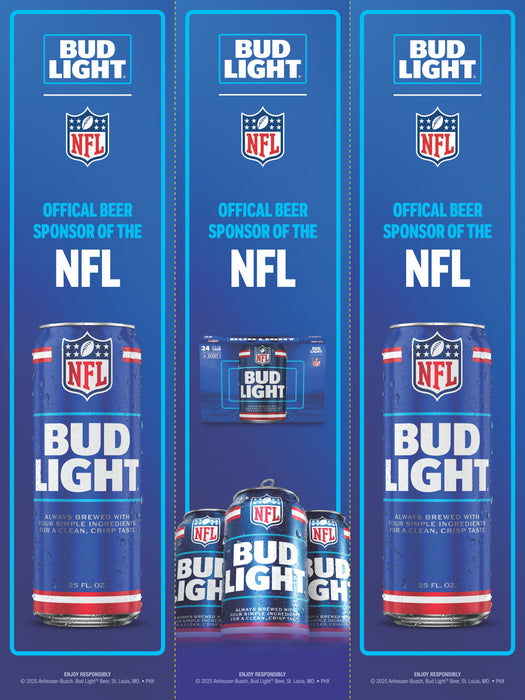 Bud Light NFL Three Sided Bollard Sign