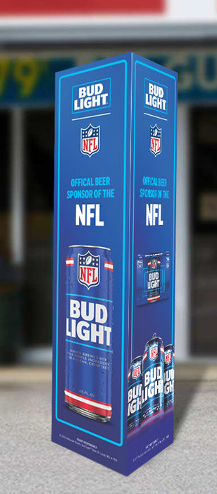 Bud Light NFL Three Sided Bollard Sign