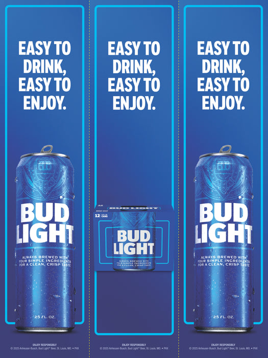 Bud Light Easy To Drink Three Sided Bollard Sign