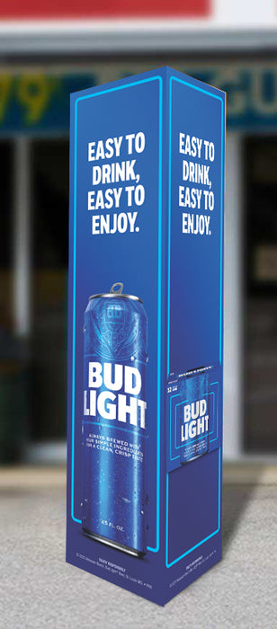Bud Light Easy To Drink Three Sided Bollard Sign