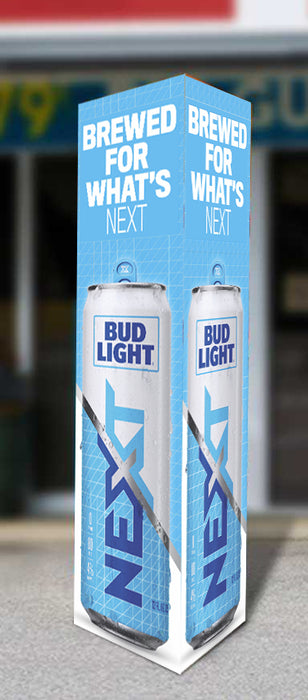 Bud Light Next Three Sided Bollard Sign