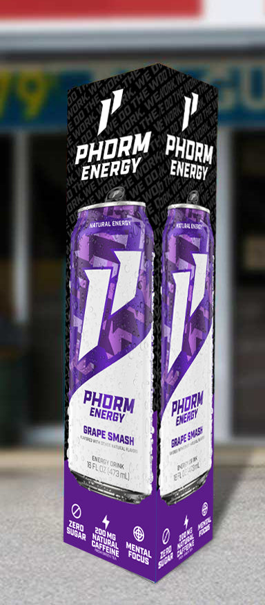Phorm Energy Grape Smash Three Sided Bollard Sign — Ripper Bud Web Store