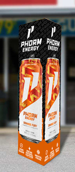 Phorm Energy Orange Fury Three Sided Bollard Sign