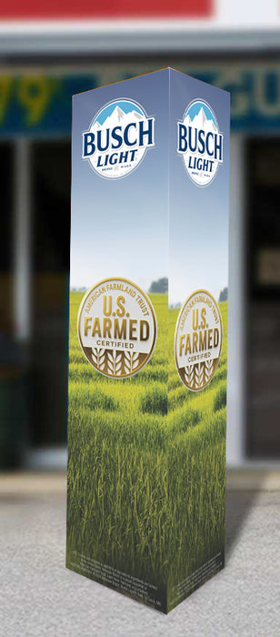 Busch Light Farmers Three Sided Bollard Sign