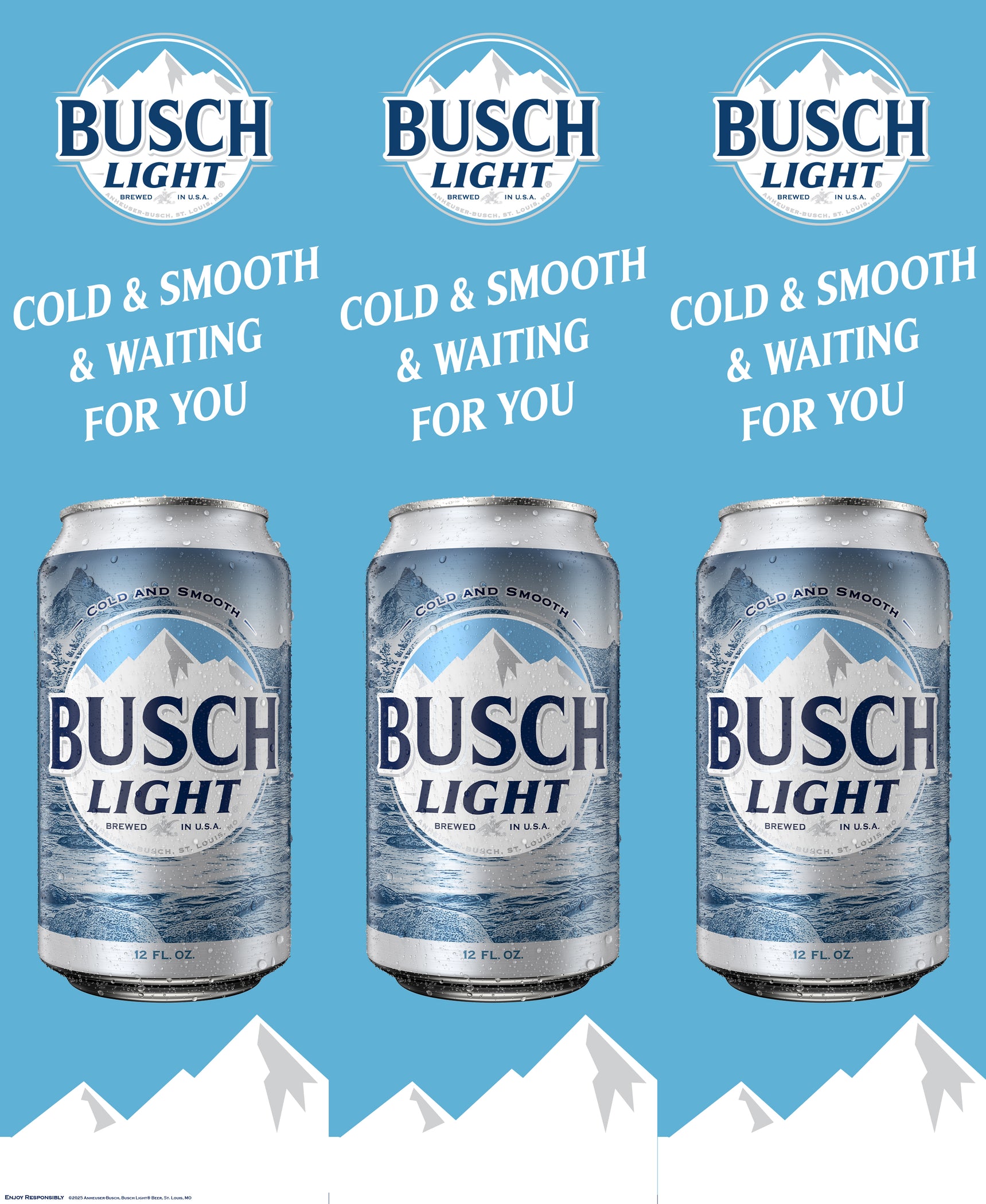 Busch Light Cold & Smooth Three Sided Bollard Sign — Ripper Bud Web Store