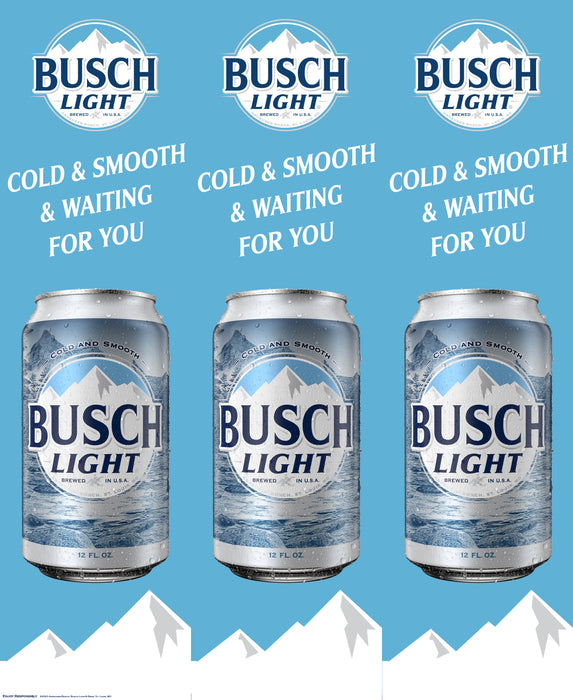 Busch Light Cold & Smooth Three Sided Bollard Sign