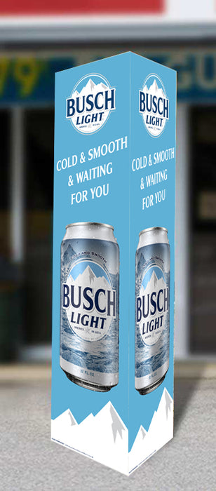 Busch Light Cold & Smooth Three Sided Bollard Sign