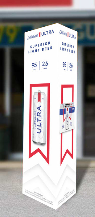 Michelob Ultra Three Sided Bollard Sign