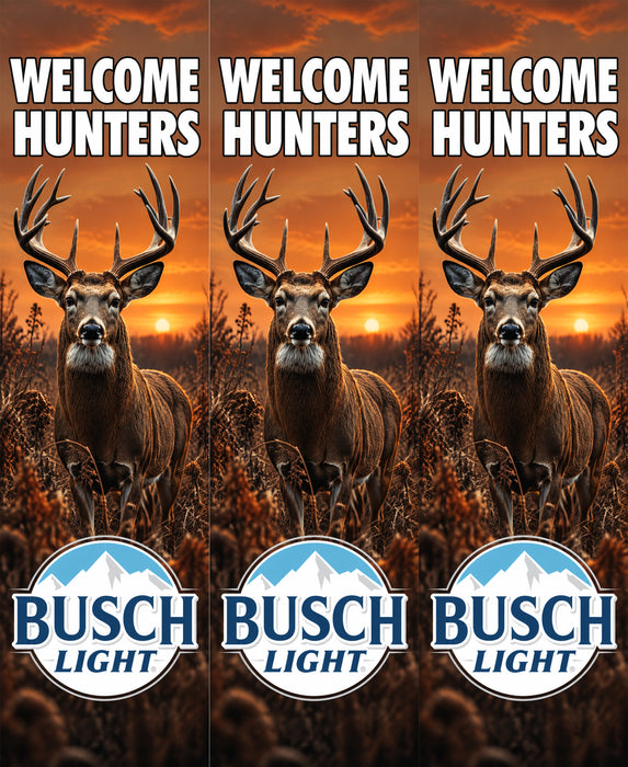 Busch Light Welcome Hunters Three Sided Bollard Sign