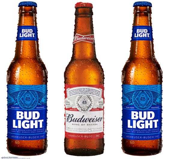Bud/Bud Light Bottle Three Sided Bollard Sign