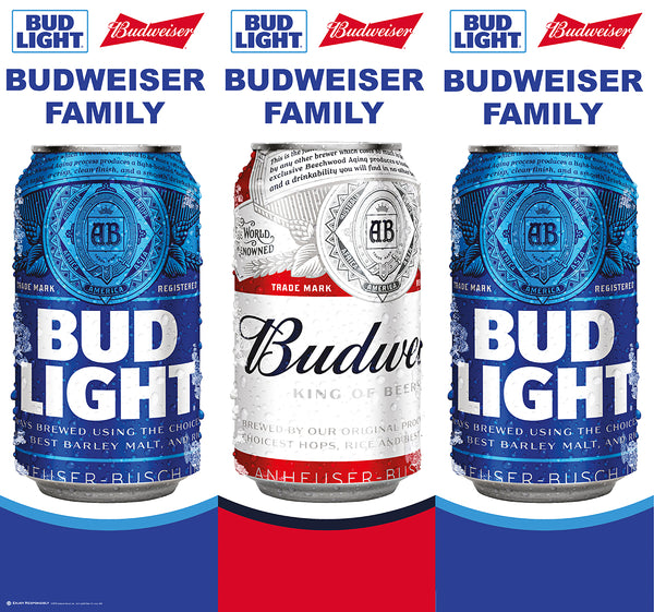 Bud/Bud Light Can Three Sided Bollard Sign