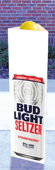 Bud Light Seltzer Strawberry Three Sided Bollard Sign