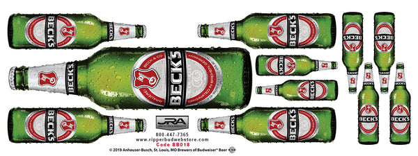 Becks Glass Bottle Wall Graphic Sheet 18" x 48"