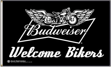 Budweiser Welcome Bikers Polyester Flags