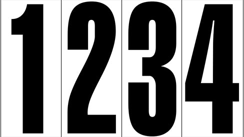 4" Black Number Decals (25 per pack)