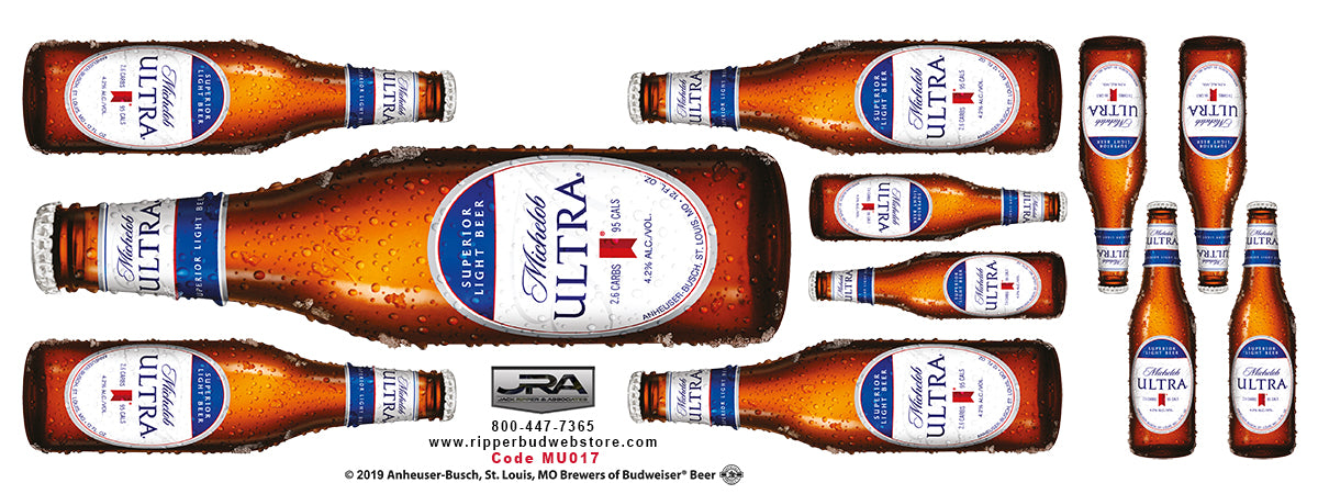 Michelob Ultra Glass Bottle Wall Graphic Sheet 18" x 48"