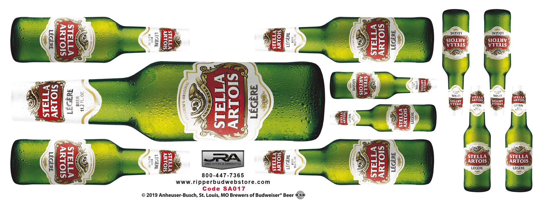 Stella Artois Glass Bottle Wall Graphic Sheet 18" x 48"