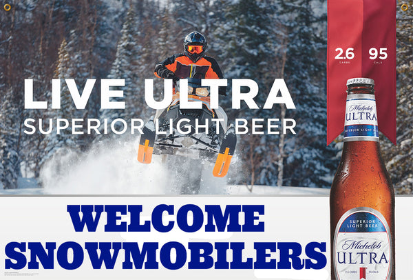 Michelob Ultra Welcome Snowmobilers 2' x 3' Banner