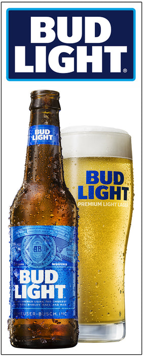 Bud Light Bottle Glass Banner 2' x 5'